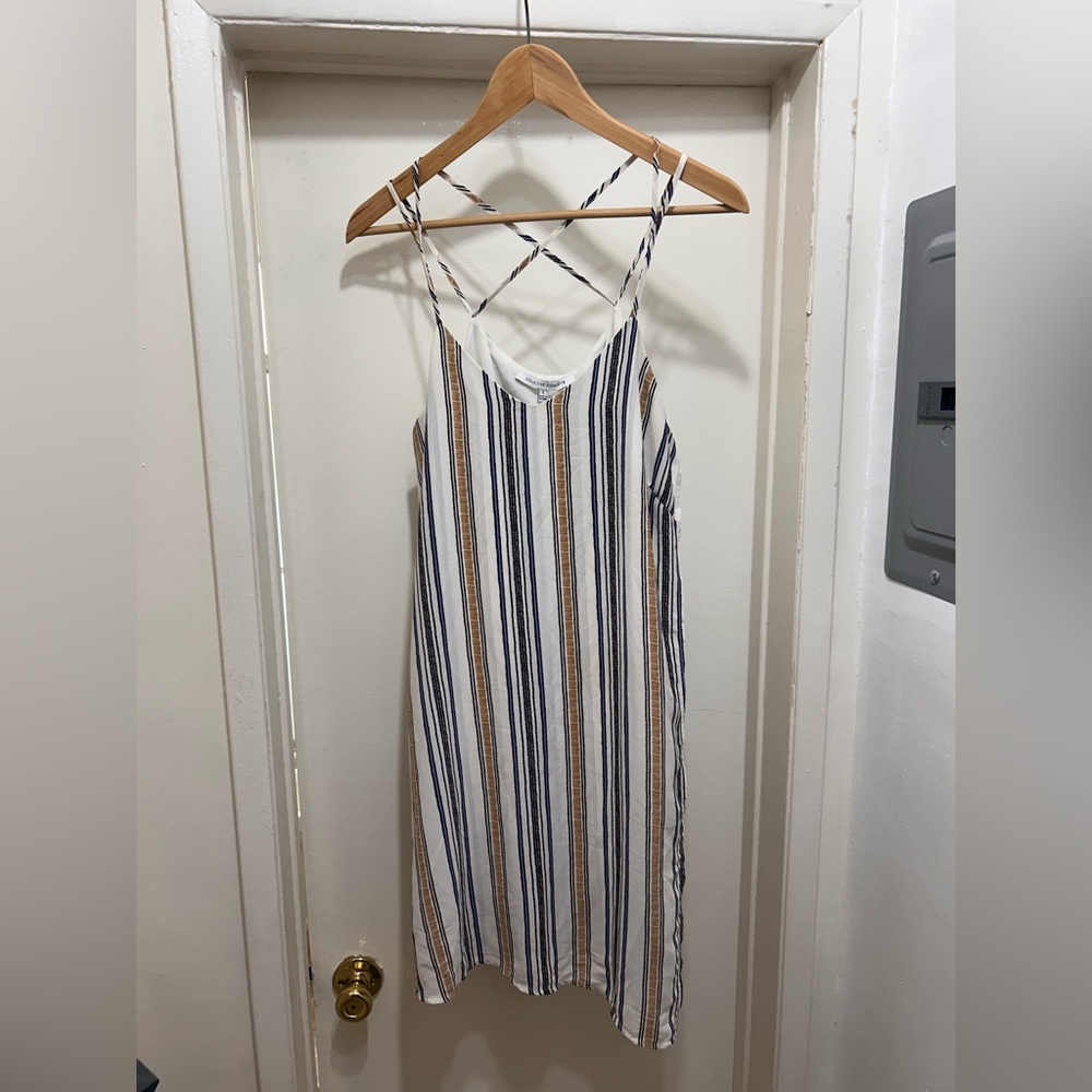 Collective Concepts Sundress Womens Sz L Spraghetti Straps Stripes Sunmer Beach